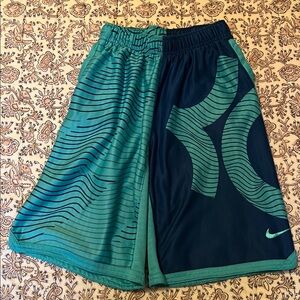 Nike Basketball Shorts Mens Medium Blue Teal Split‎ Logo Kevin Durant Dri-FIT KD
